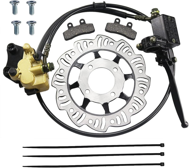 PRO BAT Front Disc Brake Master Cylinder Caliper + Disc Brake Rotor + Brake Pad Assembly for 50cc 70cc 90cc 110cc 125cc SSR Apollo Chinese Dirt Bike Pit Bike - Image 1